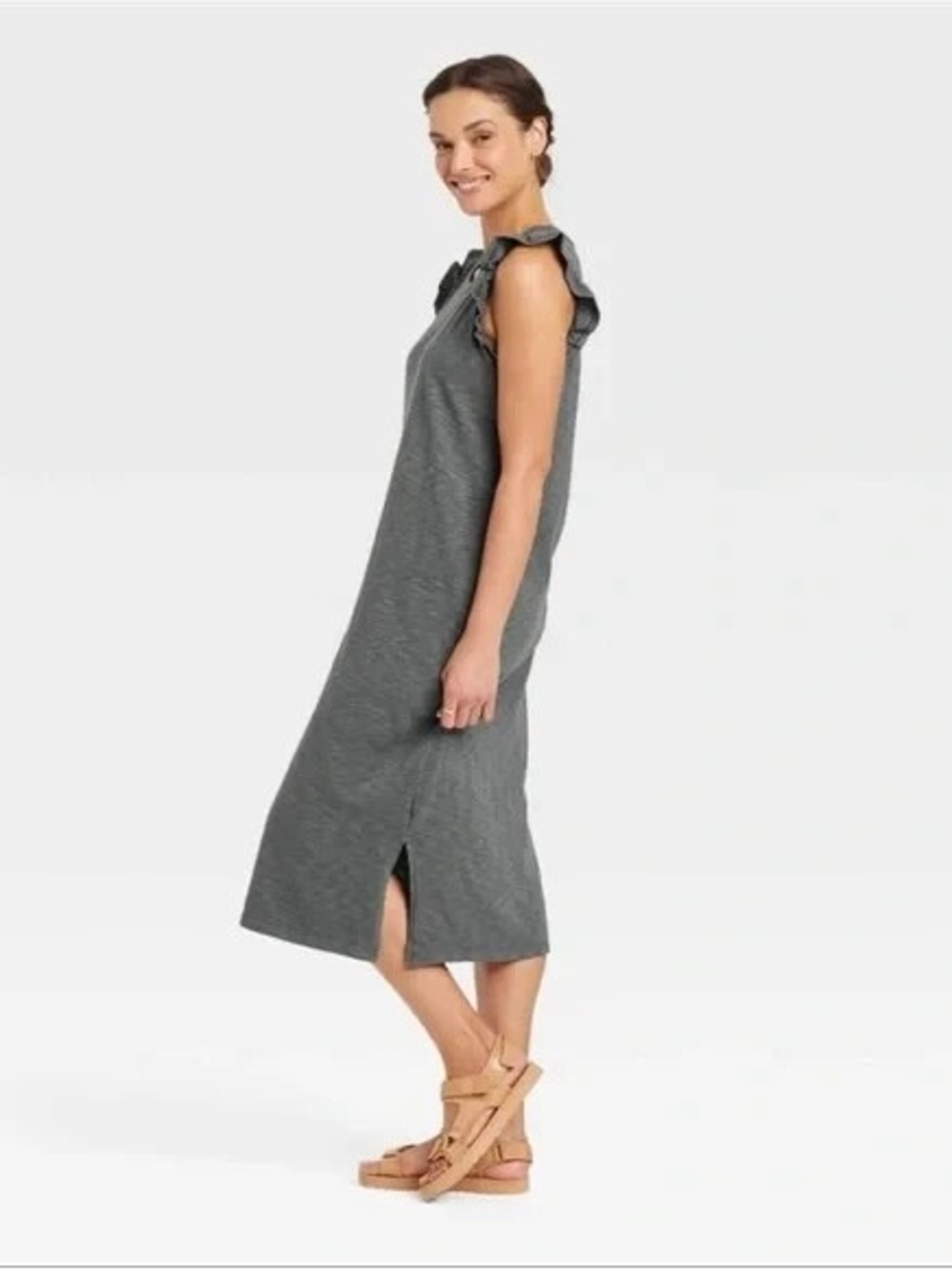 NEW Universal Thread Women’s Charcoal Gray Casual Sleeveless Midi Dress - Size L